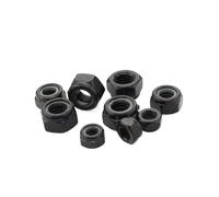 DIN985 304 Stainless Steel Or Black Carbon Steel Hex Hexagon Locknut M2 M2.5 M3 M4 M5 M6 M8 M10 M12 M14 M16 M20 M24 Nylon Nut(Black,M20 1pcs)