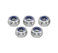 DIN985 Nylon Lock Nut 304 Stainless Steel Nyloc Nut Hex Nylon Insert Self-Locking Nut M2 M2.5 M3 M4 M5 M6 M8 M10 M12 M14 M16 M18(M24 1pcs)
