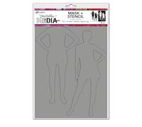 Dina Wakley 9"x6" Media Stencils - Old School Silhouettes MDS83108