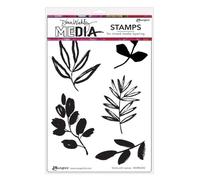Dina Wakley Media Cling Rubber Stamps - Sticks with Leaves