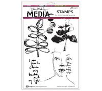 Dina Wakley Media Cling Stamps 6"X9"-Healing and Light