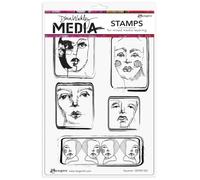 Dina Wakley Media Cling Stamps 6"X9"-Squared