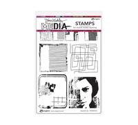 Dina Wakley Media Cling Stamps 6"x9" - Squared Up MDR87816
