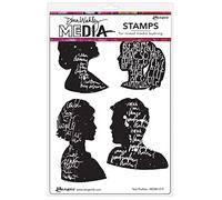Dina Wakley Media Cling Stamps 6"X9"-Text Profiles