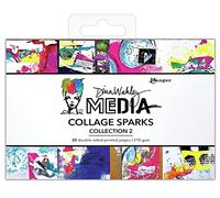 Dina Wakley Media Collage Sparks 6"X4" 20/Pkg-Collection 2
