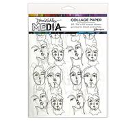 Dina Wakley Media Collage Tissue Paper 7.5"X10" 20/Pkg-Church Doodles