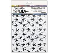 Dina Wakley Media Collage Tissue Paper 7.5"X10" 20/Pkg-Flying Things