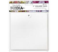 Dina Wakley Media Square Tags with Reinforced Holes 20pcs - 5" (127mm)
