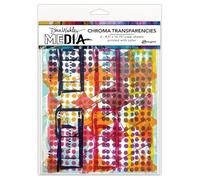 Dina Wakley Media Transparencies 8.5" x 10.7" Craft Supplies for Mixed Media, Art Collage, Cards and Junk Journals, Includes 6 Sheets, Grunge Samples