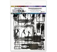 Dina Wakley Media Transparencies 8.5"X10.75" 6/Pkg-Frames & Figures Set 2