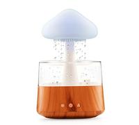 DINACO Raincloud Humidifier Essential Oil Raining Desk Humidifier Rain Cloud Night Light Diffuser Relaxing Rain cloud Humidifier with Raining Cloud Diffuser Rain Drop humidifier Sound (Wooden colour)