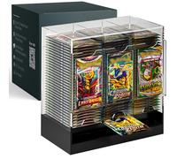 Dinavio Crafthouse 3-Slot Booster Pack Dispenser with Black Base - Fits 120 Booster Packs for Dispensing - Compatible with TCG Trading Card Boosters and Sports Card Boosters - 4mm Acrylic Stackable