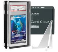 Dinavio Crafthouse PSA Graded Card Display Acrylic Case for Standard PSA and CGC Slabs - Slab Case - PSA Card Case - Graded Card Display Case - Updated Dimensions - Stand Included (Black Border)