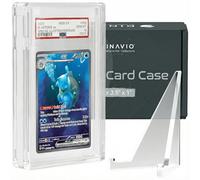 Dinavio Crafthouse PSA Graded Card Display Acrylic Case for Standard PSA and CGC Slabs - Slab Case - PSA Card Case - Graded Card Display Case - Updated Dimensions - Stand Included (Clear Border)