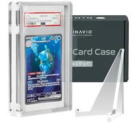 Dinavio Crafthouse PSA Graded Card Display Acrylic Case for Standard PSA and CGC Slabs - Slab Case - PSA Card Case - Graded Card Display Case - Updated Dimensions - Stand Included (White Border)