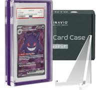 Dinavio Crafthouse PSA Graded Card Display Acrylic Case for Standard PSA and CGC Slabs - Slab Case - PSA Card Case - Graded Card Display Case - Updated Dimensions - Stand Included (Purple)