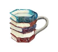 Dinchaakuarry Book Coffee Mug 200ml Stained Drinkware Cup | 3D Book Shaped Coffee Mug with Handle for Women Bookworms Writers Librarians Readers Reading Lovers Christmas Birthday Latte