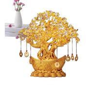 Dinchaakuarry Crystal Money Tree - Fortune Feng Shui Citrine Bonsai, Wealth Symbol | Prosperity Tree, Traditional Chinese Feng Shui , Shiny Crystal Ornament for Home and Office
