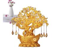 Dinchaakuarry Crystal Money Tree - Fortune Good Luck Citrine Bonsai, Symbol Of Wealth | Prosperity Good Luck Tree, Traditional Chinese Good Luck Decor, Shiny Ornament for Home