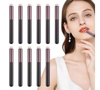 Dinchaakuarry Lip Smudge Brush,Set Of 10 Applicator Beauty Tool | Round-End Lip Makeup Brush, Multifunctional Travel Lipstick Brush For Lipstick Lip Gloss