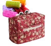 Dinchaakuarry Sewing Machine Carrying Case - Protective Dust Tote | with Handle and Pocket Vintage Floral Print Sewing Machine Travel Case | for Travel Home Laundry Room DIY Fabric Project