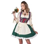 Dinchaakuarry Women's Oktoberfest Traditional Attire - Elegant Bavarian Dirndl Skirt Costume with Apron Dress | German Maid Uniform Festival Party Wear Halloween Masquerade Carnival Cultural Event