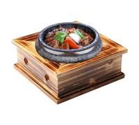 Dinchaakuarry Wood Stone Pot Rack - Kitchen Table Korean Bibimbap Pot Holder, Heat Resistant Pads for Dishes Pot - Heat Resistant Countertop Holders