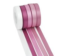 DINDOSAL Dusty Rose & Pink Satin Ribbon Assortment - 5 Rolls, 50 Yards, Wedding, Baby Shower, Gift Wrapping, Crafts