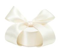 DINDOSAL Ivory Ribbon 2" Double Face Satin Ribbon Thick Ivory Ribbon for Gift Wrapping Wedding Decor Bridal Bouquet Party Decorations DIY Crafts Diaper Cake - 25Yards