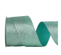 DINDOSAL Sage Green Glitter Wired Ribbon 2.5 Inch x 10 Yard Green Christmas Ribbon for Wreaths and Bows, Crafts and Floral Supply, Green Glitter Spring Ribbon, Summer Ribbon, Wedding, Home Decor
