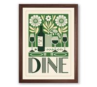 Dine by Design Art Deco Framed Wall Art Print A1 (84.1×59.4cm) Walnut, Wall Decor for Living Room, Bedroom, Office & Home, Ready to Hang, Art Gift