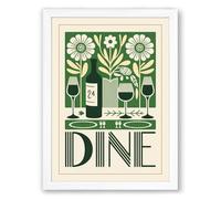 Dine by Design Art Deco Framed Wall Art Print A1 (84.1×59.4cm) White, Wall Decor for Living Room, Bedroom, Office & Home, Ready to Hang, Art Gift