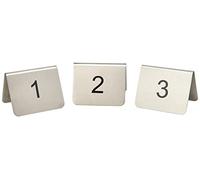 dine@drinkstuff Stainless Steel Table Number Set 1-25 - Tent Style Table Number Stands for Restaurants and Cafes