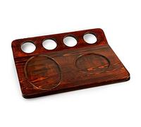 dine@drinkstuff Wooden Fajita Serving Board with Ramekin Holders - Restaurant Style Sizzling Platter Board for Oven to Table Fajitas