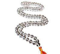 Dine Gems Sphatik Mala Diamond Cut Original Certified Beautiful AAA+++ Quality Patika Jaap Mala स्फटिक माला Spadiga Mala Jap Mala Diamond Cut Spadikam Bead स्फटिक माला 108 ओरिजनल सर्टिफिकेट के साथ