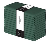 Dine n Decor Set of 12 Cloth Dinner Napkins 100% Cotton - Soft Durable Washable - Ideal for Farmhouse Party Weddings Christmas Easter- Perfect Everyday Use Table Linen Cloth Napkins Forest Green 17x17