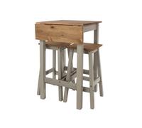 Dinea Drop Leaf Breakfast Table & Two High Stools Set.