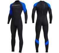 DiNeop Dive Skins for Women Men Full Body Swimsuit Rash Guard Scuba Skin Thin Wetsuit, One Piece Long Sleeve Quick Dry Diving Skin UV Protection Surfing Spandex Wet Suit for Water Sport (L, Men-Blue)