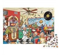 Diner Jukebox Meltdown Maelstrom Wooden Jigsaw Puzzle Waterproof 1000 Piece Puzzles for Adults Impossible Educational Games