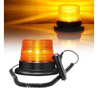 Dinfu beacon light 12V yellow LED Strobe Flash Light,Warning Lights Bright Emergency Flashing Beacon Light with 3m cigarette lighter Strong Magnetic for Car Truck Vehicle School Bus