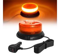 Dinfu LED Beacon Yellow Warning Light Orange 12 V LED Rotating Beacon with Magnetic and 9 Modes for Car Tractor UTV Trailer SUV J-eep Car Truck