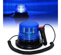 Dinfu LED Warning Light Blue 12V Emergency Beacon Flashing Lights for Vehicles Trucks and Police Car with 3m cigarette lighter Strong Magnet