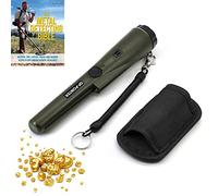 Dinfu Portable-Metal-Detector-Finder-Pinpointer Waterproof Handheld Detector Treasure Probe Detectors with Holster, Pinpointer Detectors Wand for Locating Gold, Coin,Silver (Green)