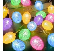 Ding Yongliang Easter Pastel Lights, 2M 10 LED Egg Decoration Lights, Battery Powered Egg String Lights for Easter, Party, Fireplace, Mantels, Entrance, Tree, Home Decorations