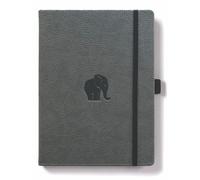 Dingbats A4+ Wildlife Grey Elephant Notebook - Plain (Paperback Book)