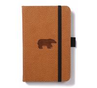 Dingbats - Pocket Notebook Wildlife Brown Bear A6 - PU Leather Hardcover, Graphed, Elastic Closure