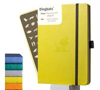 Dingbats* Earth Dotted Journal Notebook A5 - Vegan Leather, Hardcover, Ideal for Work, Travel - Pocket, Elastic Closure, Bookmark