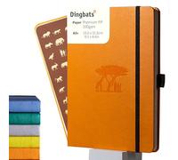 Dingbats* Earth Dotted Journal Notebook A5 - Vegan Leather, Hardcover, Ideal for Work, Travel - Pocket, Elastic Closure, Bookmark