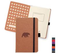 Dingbats* - Wildlife Dotted Pocket Notebook A6 - PU Leather Hardcover Journal - Ideal for Work, Travel - Pocket, Elastic Closure, Pen Holder, Bookmark