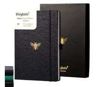 Dingbats* - Pro B5 Dotted Large Notebook with Gift Box - Black Textile Cover, Thread-Bound Journal - Pocket, Elastic Closure, Pen Holder, Bookmark